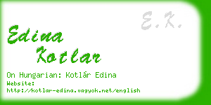 edina kotlar business card